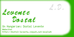 levente dostal business card